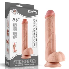 Фалоімітатор - Sliding-Skin Dual Layer Dong 9" Flesh Sex Aura