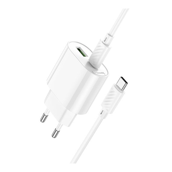 Мережевий зарядний пристрій Hoco C109A 1 USB-C/1USB PD/QC 20W+Type-C to Type-C | Зображення 4