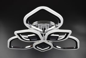 Люстра світлодіодна стельова LED світильник для квартири на стелю лед з пультом 26095 Хром 10х60х60 см.