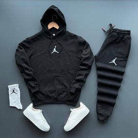 Весняний костюм jordan худі  + штани чорний