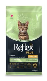 Сухий корм із куркою для стерилізованих кошенят Reflex Plus Kitten Sterilized, 1.5 кг