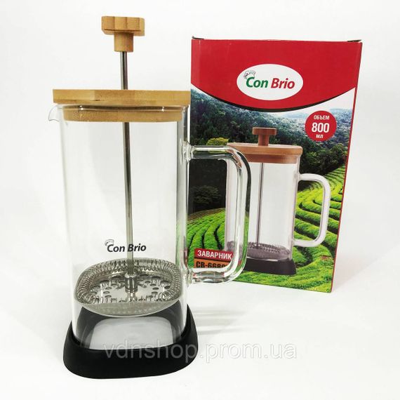 Чайник прес для чаю, Френч-прес для кухні для сервірування, Заварник трав Френч-прес з ручкою OK-41 | Зображення 2