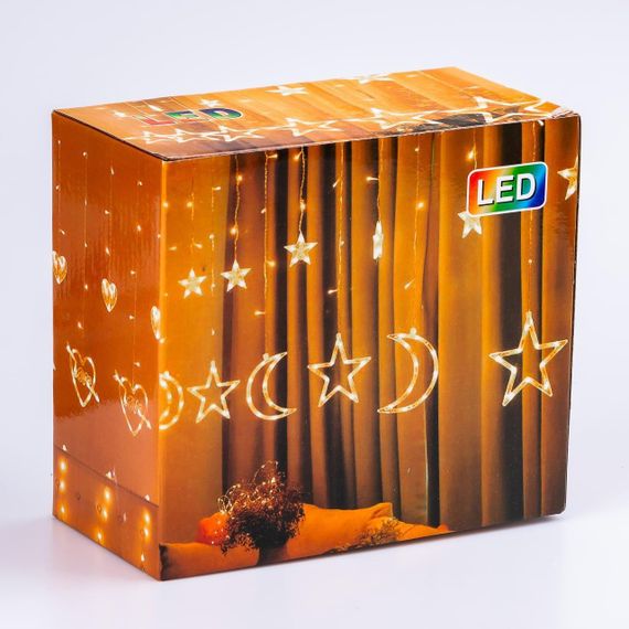 Гірлянда світлодіодна штора GarlandoPro зірка і місяць 108LED 3х0,9 м гірлянда зірка 17333057ML | Зображення 8