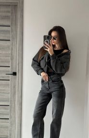 Джинси жіночі класичні з високою талією колір сірий 😍 38