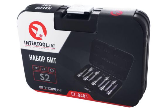 Набор бит TORX Intertool - 1/2" x T20-T60 x 100 мм (9 шт.) Storm (ET-8401) | Зображення 3