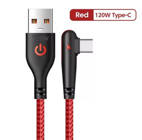 Кабель USB Type-C для быстрой зарядки Huawei Mate (2 метра), 90 градусов, красный