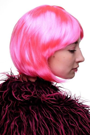 Парик женский ярко-розовая короткий боб каре, синтетические волосы для карнавала, Хэллоуина, вечеринок косплей | Зображення 4