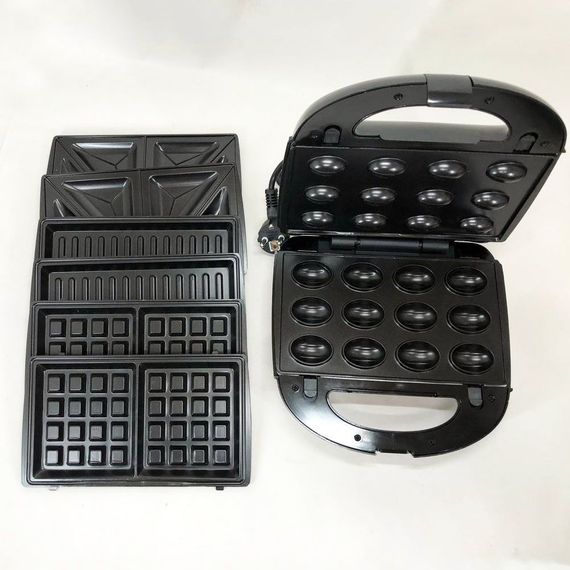 Мультимейкер Rainberg RB-5408 4 в 1 вафельниця, бутербродниця, ліщина, гриль 2200 Вт електрогриль | Зображення 8