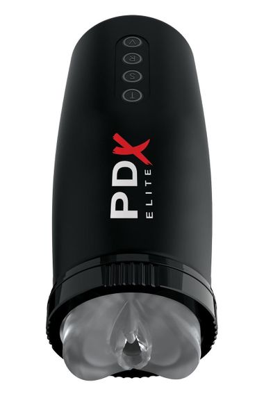 Мастурбатор Pipedream PDX Elite з вібрацією та всмоктуванням, чорний, 22 см sexstyle