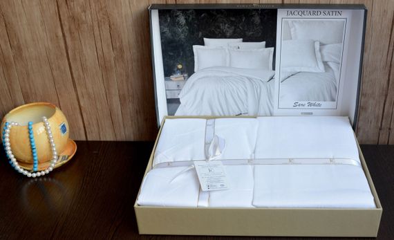 Постільна білизна First Choice Jacquard Satin 200 х 220 см Sare White | Зображення 3