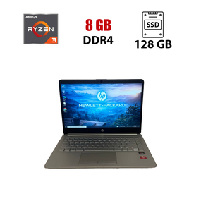 Ноутбук HP 14-dk1022wm / 14" (1366x768) TN / AMD Ryzen 3 3300U (4 ядра по 2.1 - 3.5 GHz) / 8 GB DDR4 / 128 GB SSD / AMD Radeon Vega 6 Graphics / WebCam б/в
