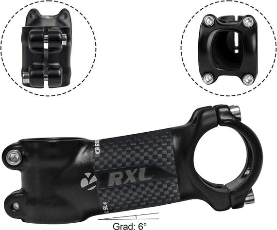 Кермо-винос RXL SL 31.8 мм 60 мм, карбоновий, 6°, для MTB, шосе, гравій, апгрейд та шосейних велосипедів | Зображення 1