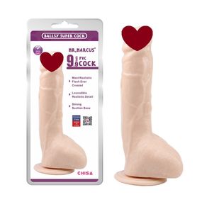 Фалоімітатор з мошонкою на присосці Chisa Ballsy Super Cock Marcus, тілесний Sex Aura