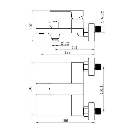 Змішувач для ванни Qtap Gemini (з душовим гарнітуром) QTGEM259CRW45683 Chrome/White | Зображення 1