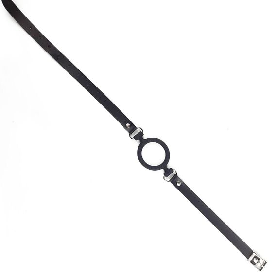 Кляп-розширювач силіконове кільце Art of Sex – Gag Ring, чорний, натуральна шкіра sexstyle | Зображення 2