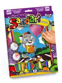Набір творчості Фреска з піску Sand Art SA-02 Danko Toys Кіт на скейті Вид 5