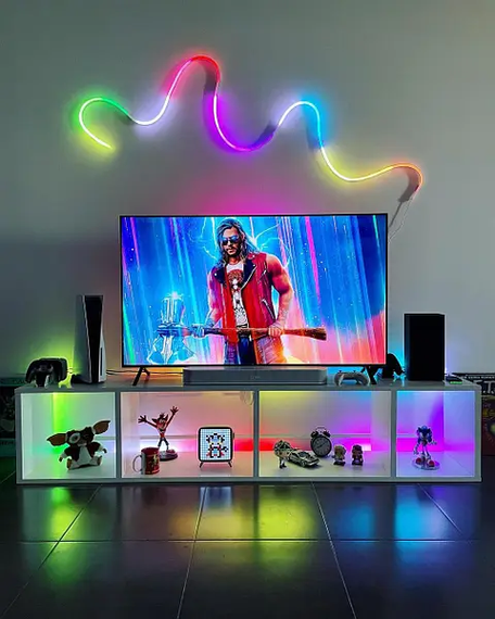 Розумна гнучка LED Neon RGB стрічка-шланг 10 метрів від USB керування режимами з телефону, Bluetooth додаток, пульт | Зображення 2