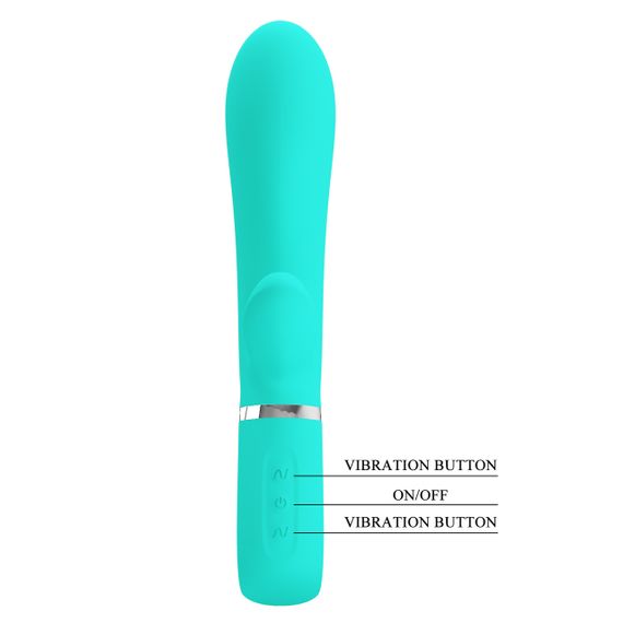 Вібратор з м'якою головкою і кліторальной стимуляцією Pretty Love - Thomas USB Green, BI-014621-3 Sex Aura | Зображення 9