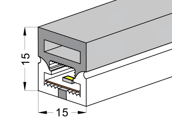 Профіль PROLUM Силіконовий 15х15 SERIES "PRO"