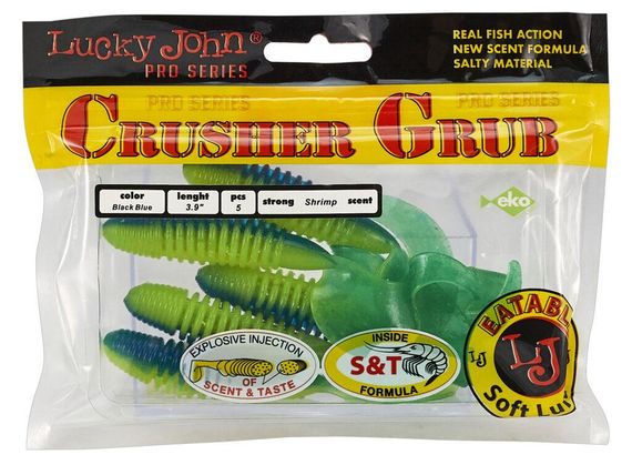 Твистеры съедобные искусственные LJ Лаки Джон Pro Series CRUSHER GRUB 3,9in (09.90)/T50 5шт. | Зображення 1