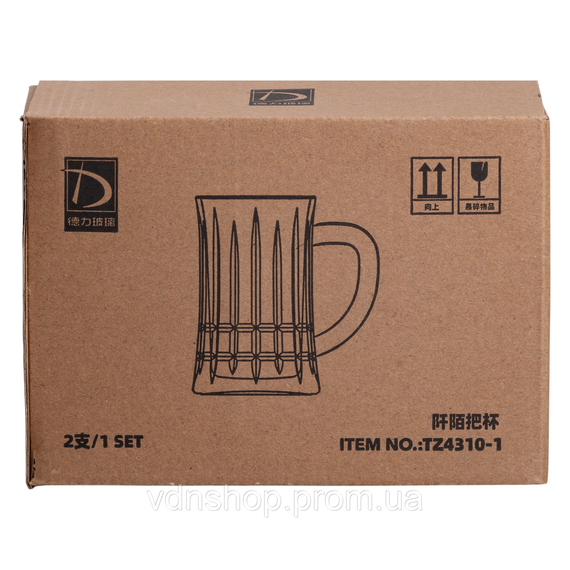 Набор пивных бокалов 2 шт 310 мл из стекла HP-19-145 | Зображення 5