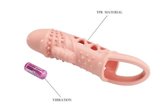 Удлиняющая насадка с вибростимуляцией ( на 2,5 см ) PRETTY LOVE - PENIS SLEEVE Cecelia Sex Aura | Зображення 5