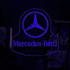 Акриловый светильник-ночник Mercedes-Benz синий tty-n000331