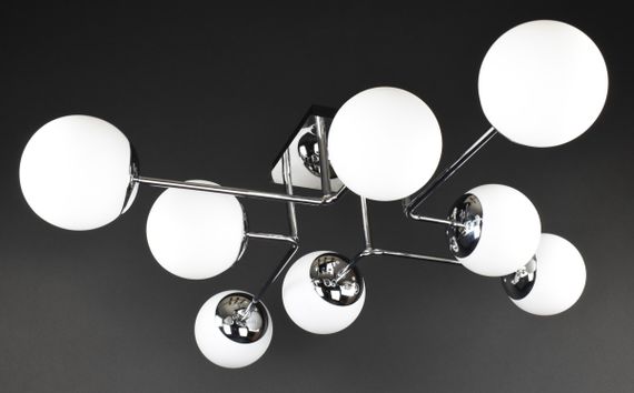 Люстра стельова на 8 лампочок 27272 Хром 20х88х88 см. | Зображення 2