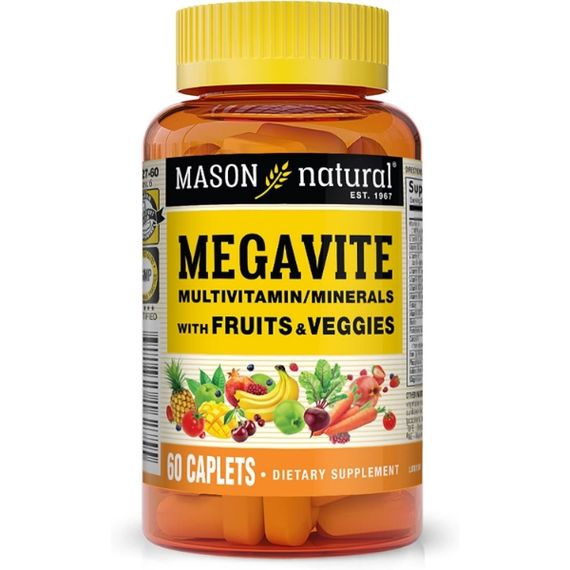 Вітамінно-мінеральний комплекс Mason Natural Megavite Fruits & Veggies 60 Caplets