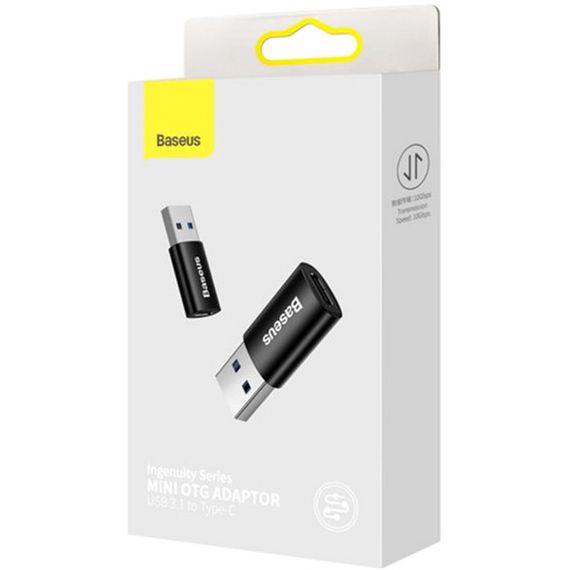 Перехідник Baseus Ingenuity Series Mini USB 3.1 to Type-C (ZJJQ000101) Black | Зображення 2