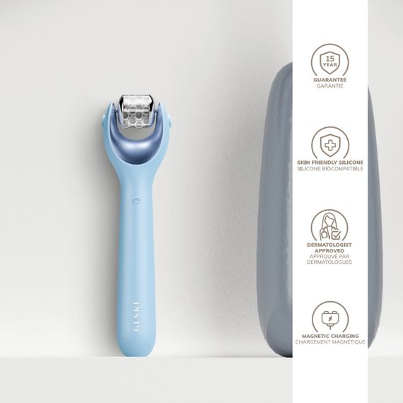 Електронний ролер для обличчя з мікроголками GESKE MicroNeedle Face Roller 9в1 aquamarine | Зображення 2