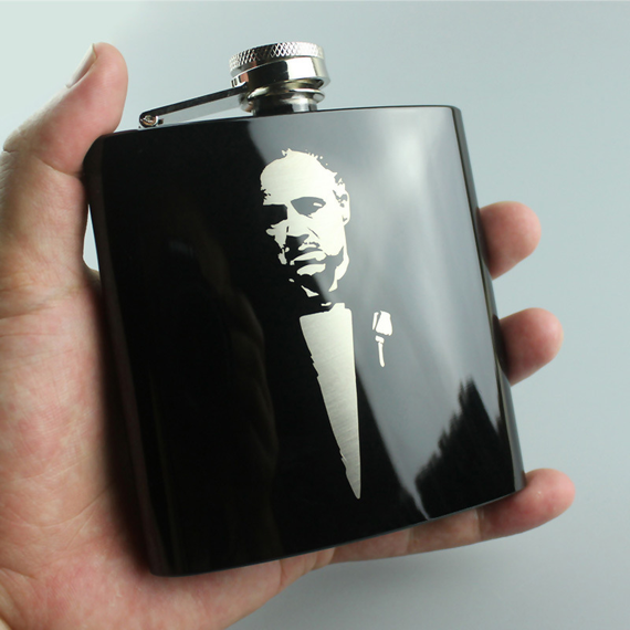 Фляга SV из нержавеющей стали "godfather" 170 мл Черный (sv2238-14)