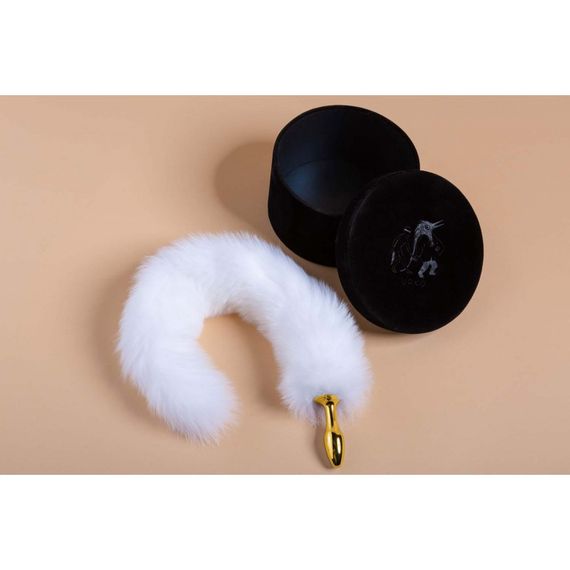 Анальна пробка UPKO з довгим білим хвостом з лисячого хутра sexstyle | Зображення 8