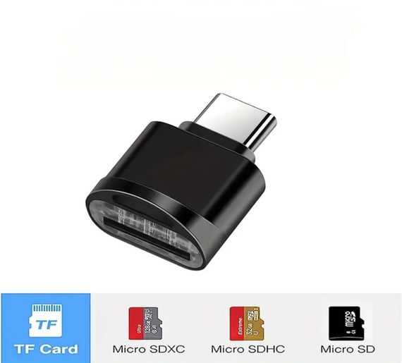 Компактний, високошвидкісний кардрідер Type-C → MicroSD/TF. Чорний | Зображення 4