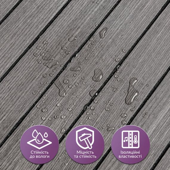 Покриття вінілове самоклеюче 3D рейки 600х600х2,8мм Металевий попіл SW-00002196 | Зображення 3