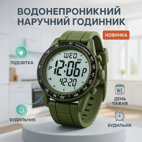 Водонепроникний електронний годинник SKMEI 2045AG, Протиударний годинник Тактичний для ЗСУ SW-80
