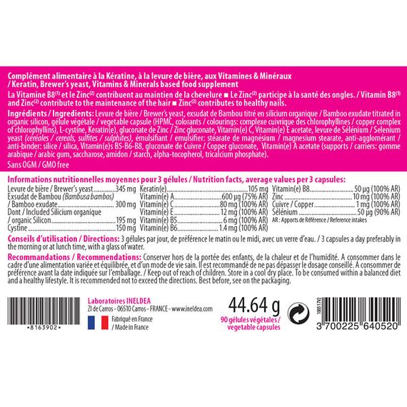 Комплекс для шкіри, волосся, нігтів INELDEA SANTE NATURELLE KERAFORCE® 90 Caps | Зображення 1