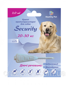 Капли против внешних и внутренних паразитов для собак Healthy Pet Security от 20 до 30 кг 209165