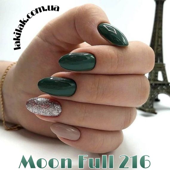 Гель-лак Moon Full №216 опівнічно-зелений 8мл