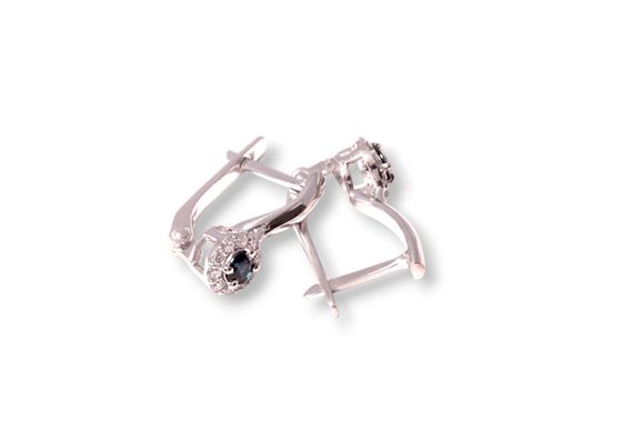 Серьги из белого золота с сапфирами и бриллиантами S-0354 | Зображення 2