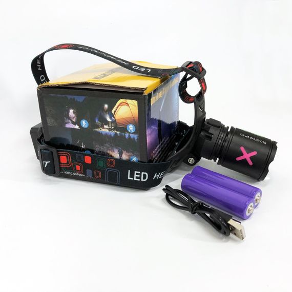 Ліхтарик акумуляторний наголовний CT012-P-TG, Ліхтар на голову для риболовлі, Налобний тактичний ліхтар MO-11 | Зображення 2