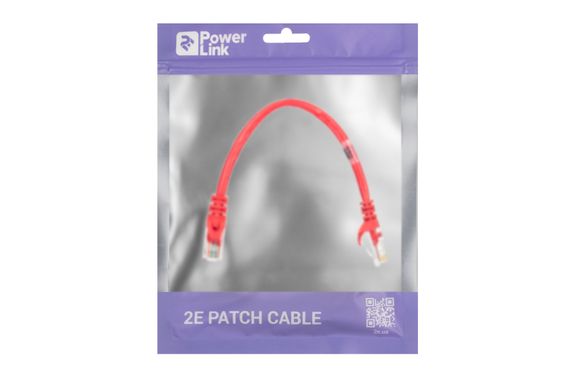 Патч-корд 2E Cat 5e,UTP,RJ45, 26AWG ,7/0.16 Cu, 0.20 m, PVC,Red (2E-PC5ECOP-020RD) | Зображення 2