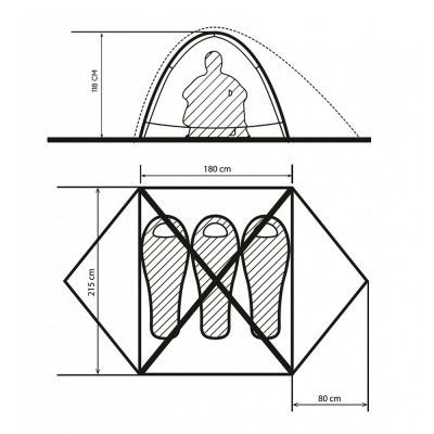Палатка Turbat Borzhava 3 Alu yellow - жовтий (012.005.0139) | Зображення 6