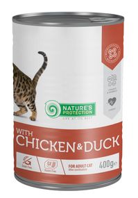 Корм Nature's Protection with Chicken & Duck вологий з куркою і качкою для дорослих котів після стерилізації 400 гр