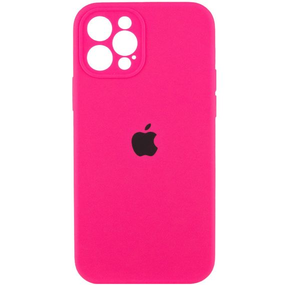 Чохол Silicone Case Full Camera Protective (AA) для Apple iPhone 12 Pro (6.1") Рожевий / Barbie pink
