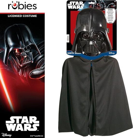 Маска и плащ набор Darth Vader, детский костюм Star Wars 4+ Дарт Вейдер Звездные Войны для Хэллоуина карнавала