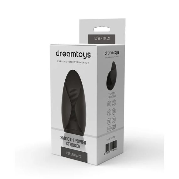Мастурбатор з вібрацією Dream Toys Essentials, відкритий, нереалістичний, чорний, 13 см Sex Aura | Зображення 1