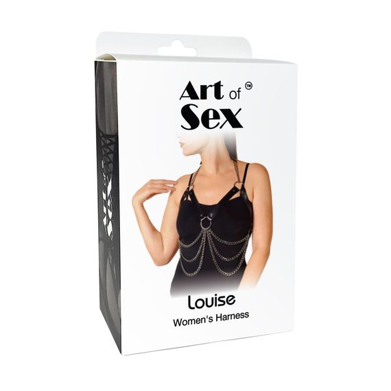 Женская портупея Art of Sex - Louise черная XS-2XL, экокожа | Зображення 3