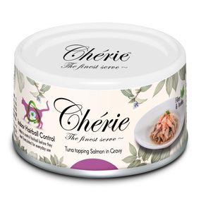 Вологий корм для котів з тунцем та лососем Cherie Hairball Control Tuna & Salmon, 80 гр