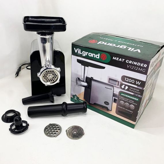 М'ясорубка електрична з нержавіючої сталі VILGRAND V1212MG сталева 1200 Вт | Зображення 5